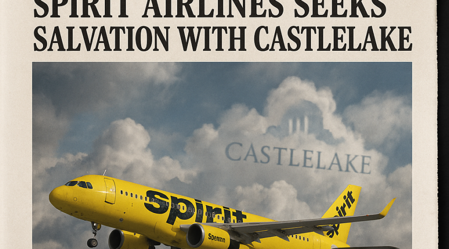 Spirit Airlines Turns to Private Equity as Bankruptcy Looms: Castlelake Emerges as Potential Lifeline