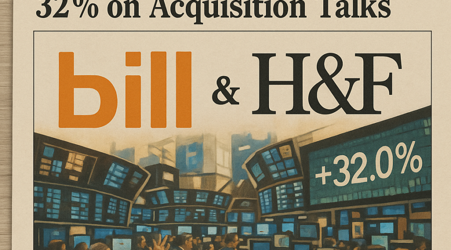 BILL Holdings Stock Surges 32% on Reports of Hellman & Friedman Acquisition Talks