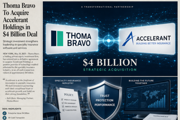 Thoma Bravo to Take Accelerant Private in $4 Billion Specialty Insurance Bet