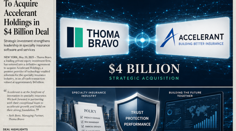Thoma Bravo to Take Accelerant Private in $4 Billion Specialty Insurance Bet