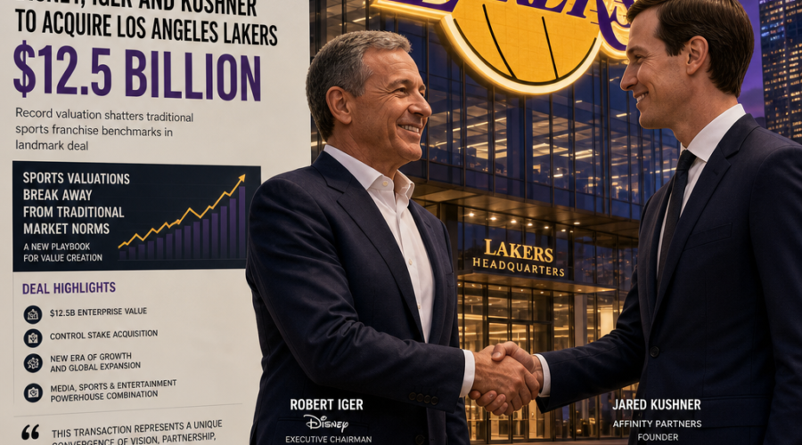 Iger and Kushner Secure Record $12.5 Billion Lakers Takeover as Sports Valuations Decouple from Market Norms