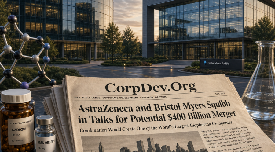 AstraZeneca Shares Tumble on Reports of $400 Billion Bristol Myers Squibb Merger Talks