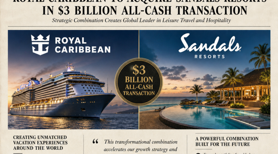 Royal Caribbean Agrees to Buy 50% Stake in Sandals Resorts for $3 Billion