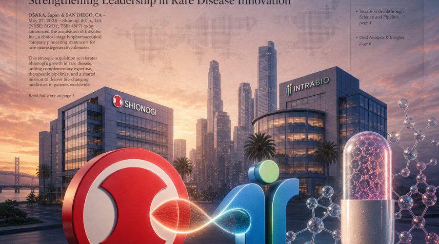 Shionogi Buys IntraBio for $2 Billion to Acquire Approved Rare Disease Drug