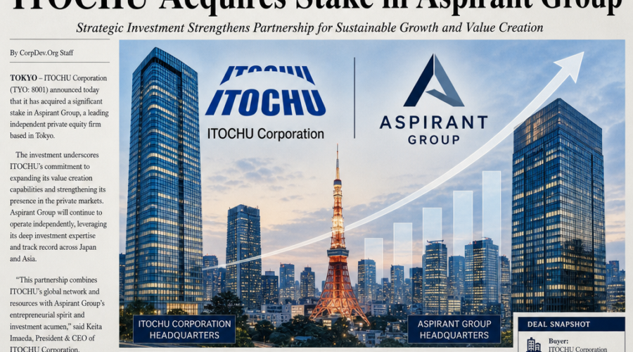 ITOCHU Acquires 20 Percent Stake in Japanese Private Equity Manager Aspirant Group