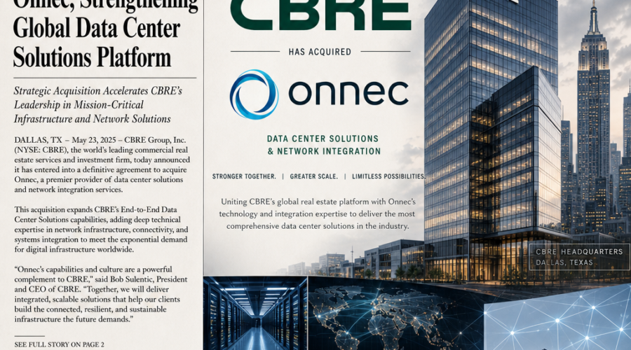 CBRE Acquires Data Center Integrator Onnec for Up to $1 Billion