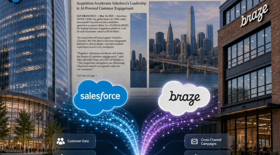 Salesforce Acquires Braze in $5.66 Billion Transaction to Expand Marketing Cloud