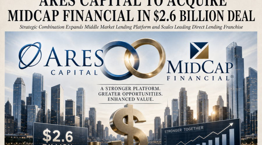 Ares Capital Buys MidCap Financial For 2.6 Billion Dollars